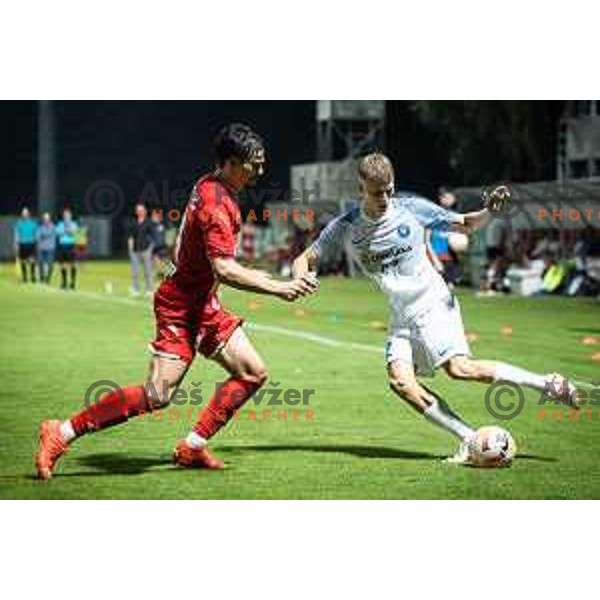 in action during Prva liga Telemach football match between Aluminij and Celje in Kidricevo, Slovenia on July 23, 2023. Photo: Jure Banfi