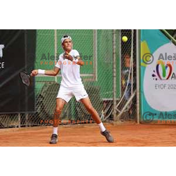 Svit Suljic (SLO) competes in Boys Tennis Singles during EYOF Maribor 2023 in Maribor, Slovenia on July 24, 2023. Foto: Filip Barbalic