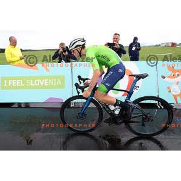 Mai Prevejsek (SLO) competes in Boys Cycling Time-Trial at EYOY 2023 in Maribor, Slovenia on July 23, 2023