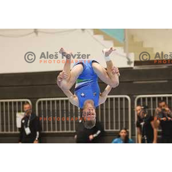 Anze Zalaznik (SLO) competes in Artistic Gymnastics Boys Floor Exercise during EYOF Maribor 2023 in Maribor, Slovenia on July 25, 2023. Foto: Filip Barbalic
