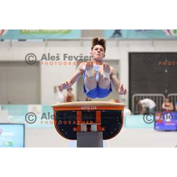 Maj Kondric (SLO) competes in Artistic Gymnastics Boys Vault during EYOF Maribor 2023 in Maribor, Slovenia on July 25, 2023. Foto: Filip Barbalic