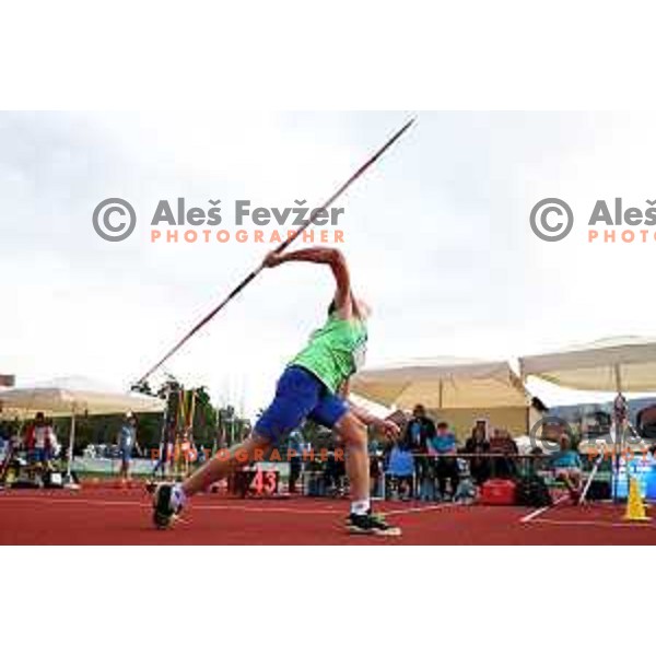 Tom Tersek (SLO), competes in Javelin Throw in Athletics at EYOF 2023 in Maribor, Slovenia on July 25, 2023
