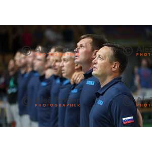 Aleksander Sekulic, head coach of Slovenia during friendly basketball game between Slovenia and China in Zlatorog Arena, Celje, Slovenia on July 25, 2023