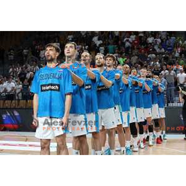 Urban Klavzar in action during friendly basketball game between Slovenia and China in Zlatorog Arena, Celje, Slovenia on July 25, 2023