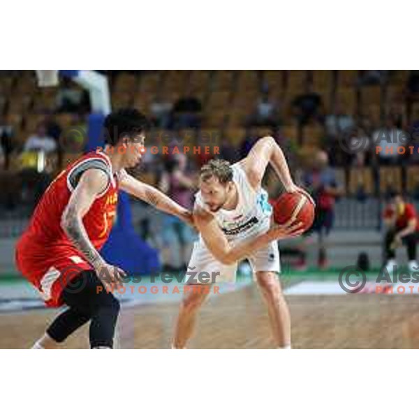 Jaka Blazic in action during friendly basketball game between Slovenia and China in Zlatorog Arena, Celje, Slovenia on July 25, 2023