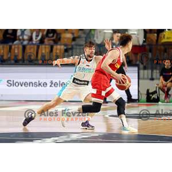 Urban Klavzar in action during friendly basketball game between Slovenia and China in Zlatorog Arena, Celje, Slovenia on July 25, 2023