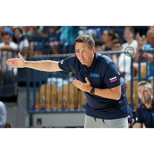 Aleksander Sekulic, head coach of Slovenia during friendly basketball game between Slovenia and China in Zlatorog Arena, Celje, Slovenia on July 25, 2023