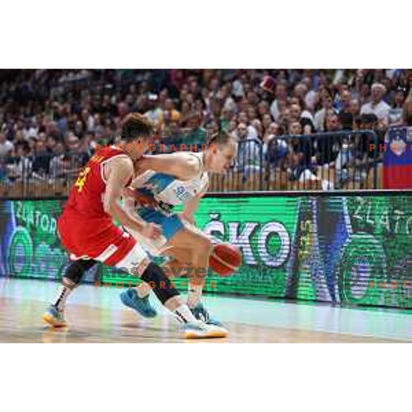 Klemen Prepelic in action during friendly basketball game between Slovenia and China in Zlatorog Arena, Celje, Slovenia on July 25, 2023