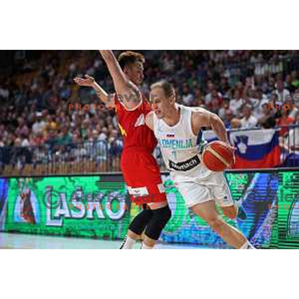 Klemen Prepelic in action during friendly basketball game between Slovenia and China in Zlatorog Arena, Celje, Slovenia on July 25, 2023