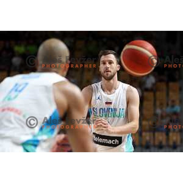 Blaz Mahkovic in action during friendly basketball game between Slovenia and China in Zlatorog Arena, Celje, Slovenia on July 25, 2023