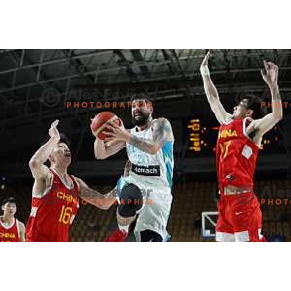 Ziga Dimec in action during friendly basketball game between Slovenia and China in Zlatorog Arena, Celje, Slovenia on July 25, 2023