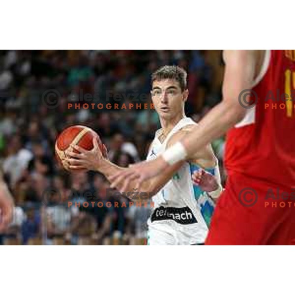 Ziga Samar in action during friendly basketball game between Slovenia and China in Zlatorog Arena, Celje, Slovenia on July 25, 2023