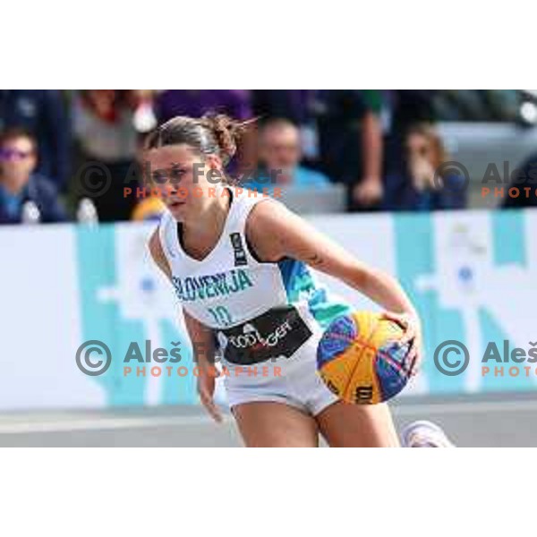 Ziva Misjak Cujnik (SLO) in action during Girls 3x3 Basketball match during EYOF Maribor 2023 in Maribor, Slovenia on July 26, 2023. Foto: Filip Barbalic