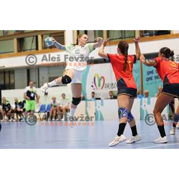 (SLO) in action during Girls Handball match between Slovenia and Spain at EYOF 2023 in Maribor, Slovenia on July 28, 2023. Foto: Filip Barbalic