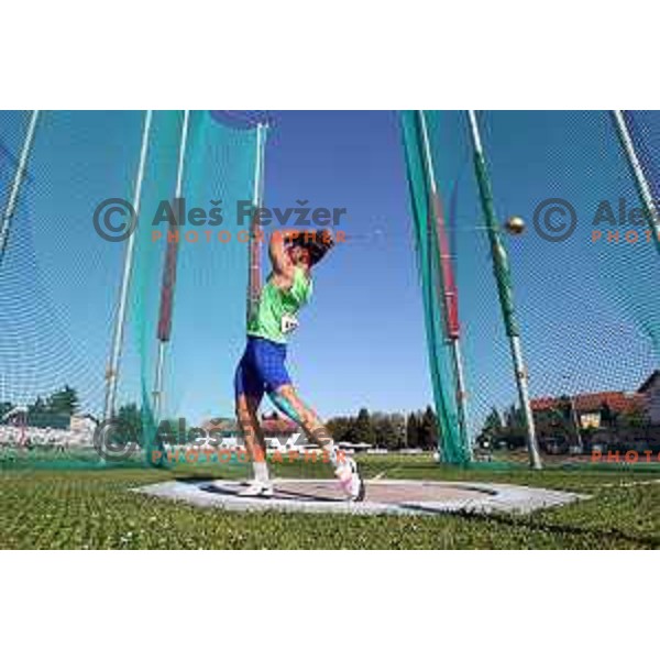 Andraz Rajher in action during Boys Hammer Throw at EYOF 2023, Maribor, Slovenia on July 28, 2023