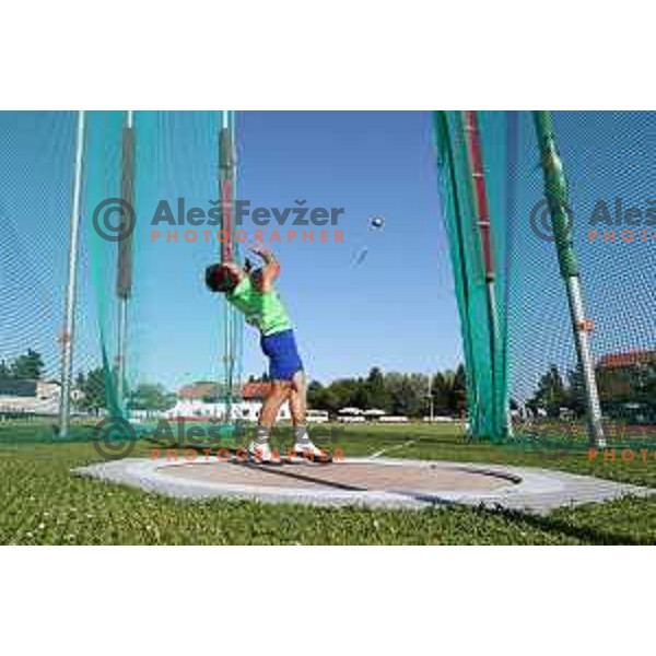 Andraz Rajher in action during Boys Hammer Throw at EYOF 2023, Maribor, Slovenia on July 28, 2023