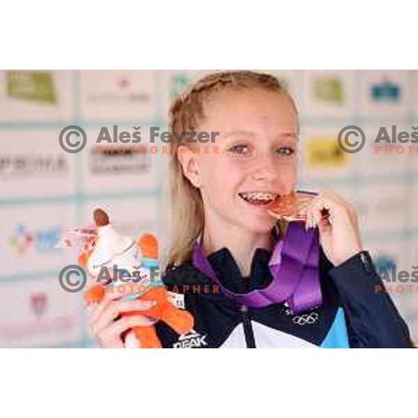 Tija Tanja Zivko (SLO), winner of Bronze medal in Girls 1500 meters at EYOF 2023, Maribor, Slovenia on July 29, 2023