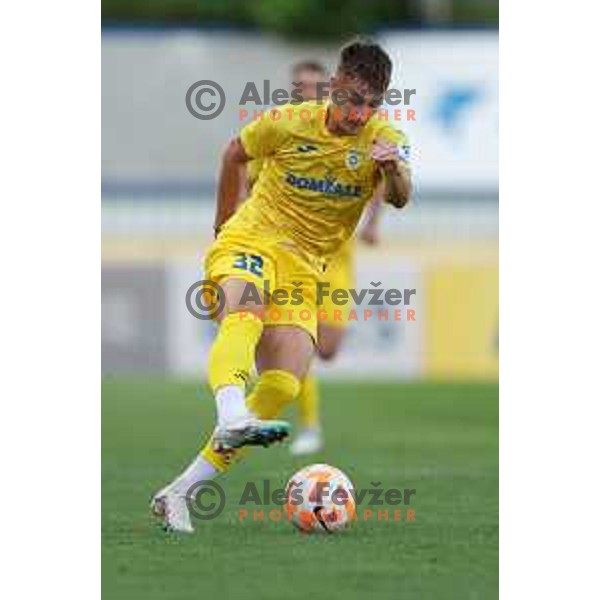 In action during Prva liga Telemach 2023/2024 football match between Domzale and Bravo in Domzale, Slovenia on July 30, 2023