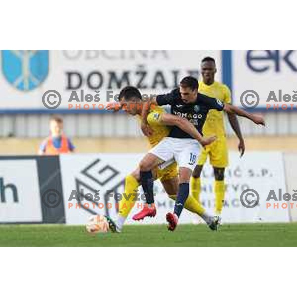 In action during Prva liga Telemach 2023/2024 football match between Domzale and Bravo in Domzale, Slovenia on July 30, 2023