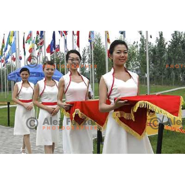 Girls for ceremonies in Olympic Village in Beijing, China 6.8.2008 