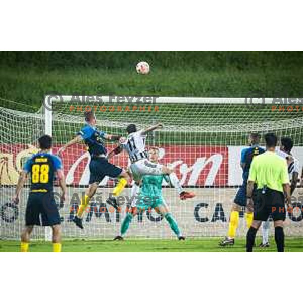 Klemen Mihelak in action during Prva liga Telemach football match between Celje and Mura in Arena z’dezele, Slovenia on July 30, 2023. Photo: Jure Banfi