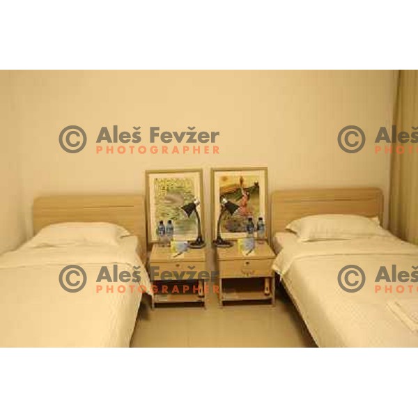 Sleeping room in Olympic Village, Beijing, China 