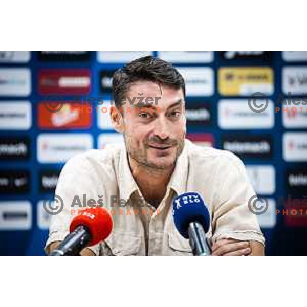 Albert Riera, head coach of Celje at the press conference after Prva liga Telemach football match between Celje and Mura in Arena z’dezele, Slovenia on July 30, 2023. Photo: Jure Banfi