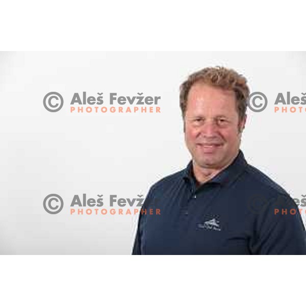 Aleksander Kravanja, newly elected president of International Foot Golf Association (FIFG) during photo shooting in Ljubljana, Slovenia on August 3, 2023
