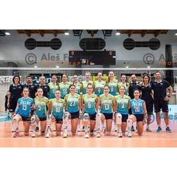 Team Slovenia during women’s friendly volleyball match between Slovenia and Azerbaijan in Dvorana Tabor, Maribor, Slovenia on August 10, 2023. Photo: Jure Banfi