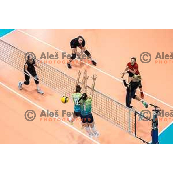 in action during women’s friendly volleyball match between Slovenia and Azerbaijan in Dvorana Tabor, Maribor, Slovenia on August 10, 2023. Photo: Jure Banfi