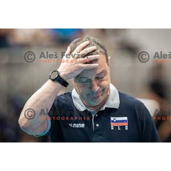 Marco Bonitta, head coach of Slovenia during women’s friendly volleyball match between Slovenia and Azerbaijan in Dvorana Tabor, Maribor, Slovenia on August 10, 2023. Photo: Jure Banfi