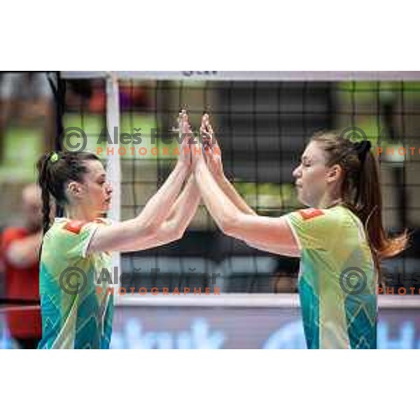 in action during women’s friendly volleyball match between Slovenia and Azerbaijan in Dvorana Tabor, Maribor, Slovenia on August 10, 2023. Photo: Jure Banfi