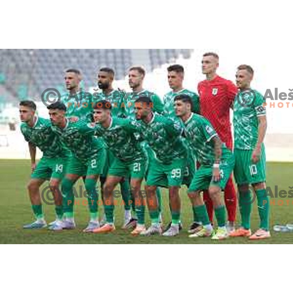 In action during Prva liga Telemach 2023/2024 football match between Olimpija and Domzale in Ljubljana, Slovenia on August 12, 2023