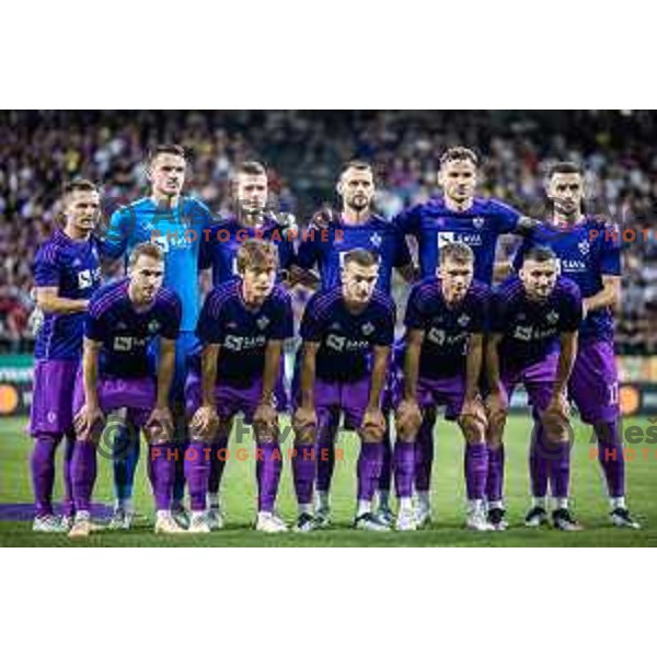 Maribor starting eleven during UEFA Europa Conference League qualifications football match between Maribor and Fenerbahce in Ljudski vrt, Maribor, Slovenia on August 17, 2023. Photo: Jure Banfi