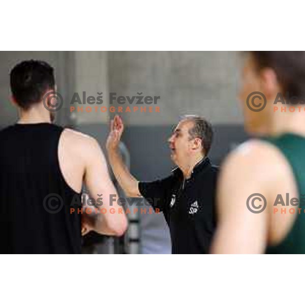 Simone Pianigiani, head coach of Cedevita Olimpija during the first practice session of Cedevita Olimpija for the 2023/2024 season in Ljubljana, Slovenia on August 21, 2023