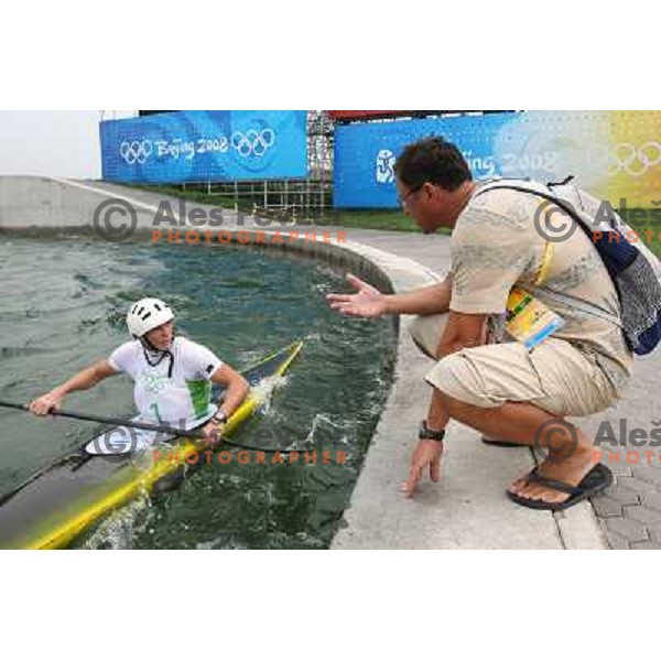 Peter Kauzer and Andrej Jelenc during kayak practice on Shunyi Olympic park kayak&canoe course, Olympic Games, Beijing, China 8.8.2008 