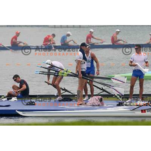 Rowing practice at Shunyi Olympic Park rowing course , Olympic games Beijing, China 8.8.2008 