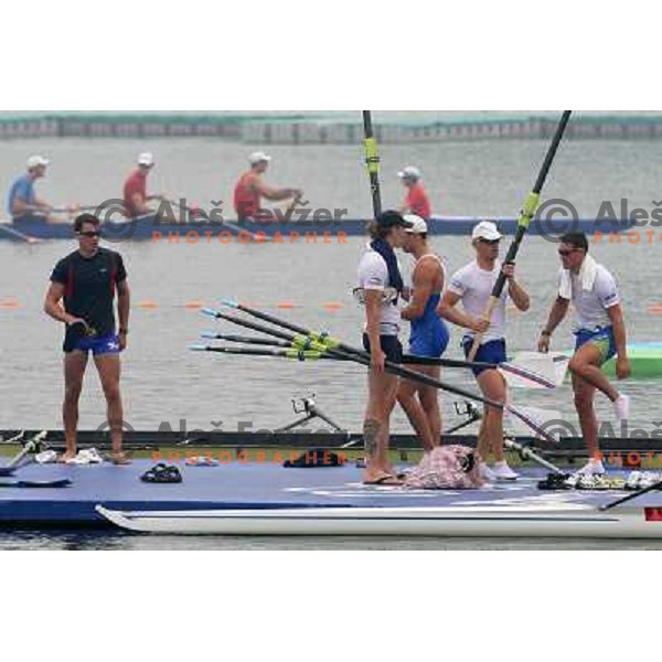 Rowing practice at Shunyi Olympic Park rowing course , Olympic games Beijing, China 8.8.2008 