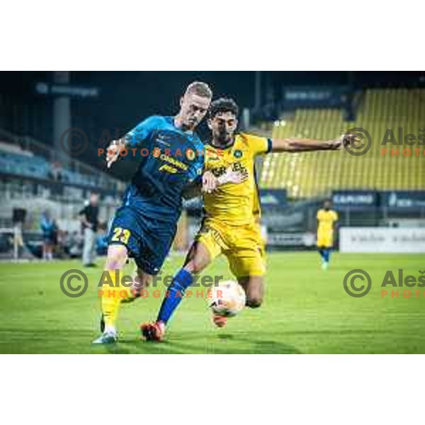 Zan Karnicnik in action during UEFA Europa Conference League qualifications football match between Celje and Maccabi Tel Aviv in Arena z’dezele, Celje, Slovenia on August 31, 2023. Photo: Jure Banfi