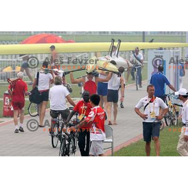 Rowing practice at Shunyi Olympic Park rowing course , Olympic games Beijing, China 8.8.2008 