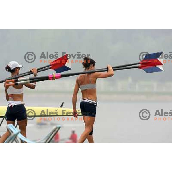 Rowing practice at Shunyi Olympic Park rowing course , Olympic games Beijing, China 8.8.2008 