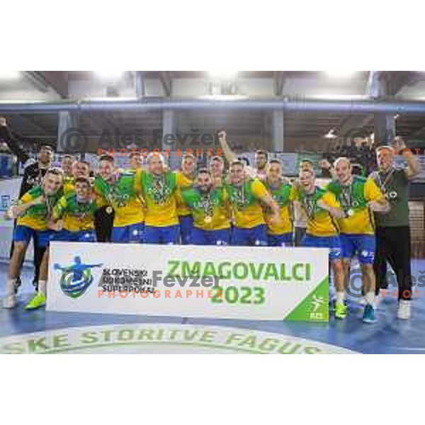 in action during handball Slovenian SuperCup match between Jerusalem Ormoz and Celje Pivovarna Lasko in Ormoz on September 3, 2023