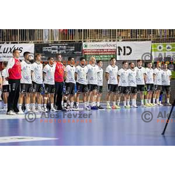 in action during handball Slovenian SuperCup match between Jerusalem Ormoz and Celje Pivovarna Lasko in Ormoz on September 3, 2023