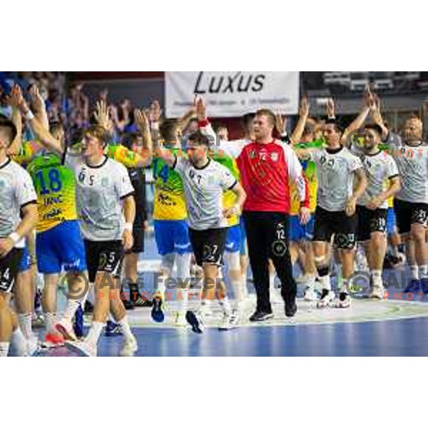 in action during handball Slovenian SuperCup match between Jerusalem Ormoz and Celje Pivovarna Lasko in Ormoz on September 3, 2023