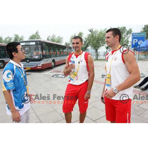 Kusurin and Vekic (CRO) after Rowing practice at Shunyi Olympic Park rowing course , Olympic games Beijing, China 8.8.2008 