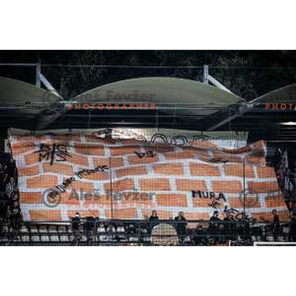 Mura supporters Black Gringos celebrating 32nd birthday during Prva liga Telemach football match between Mura and Olimpija in Fazanerija, Murska Sobota, Slovenia on September 3, 2023. Foto: Jure Banfi