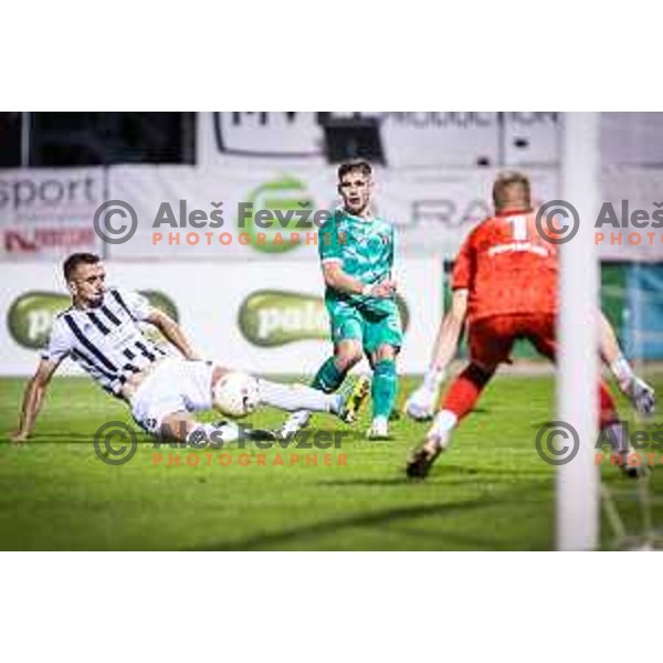 Nemanja Motika in action during Prva liga Telemach football match between Mura and Olimpija in Fazanerija, Murska Sobota, Slovenia on September 3, 2023. Foto: Jure Banfi