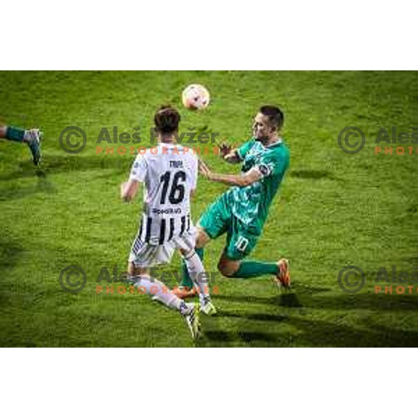 Timi Max Elsnik in action during Prva liga Telemach football match between Mura and Olimpija in Fazanerija, Murska Sobota, Slovenia on September 3, 2023. Foto: Jure Banfi