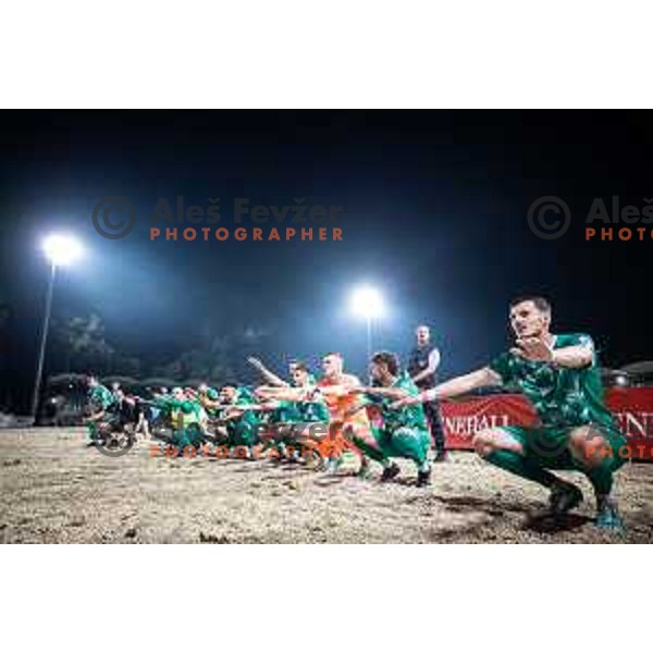 Players of Olimpija celebrating after Prva liga Telemach football match between Mura and Olimpija in Fazanerija, Murska Sobota, Slovenia on September 3, 2023. Foto: Jure Banfi