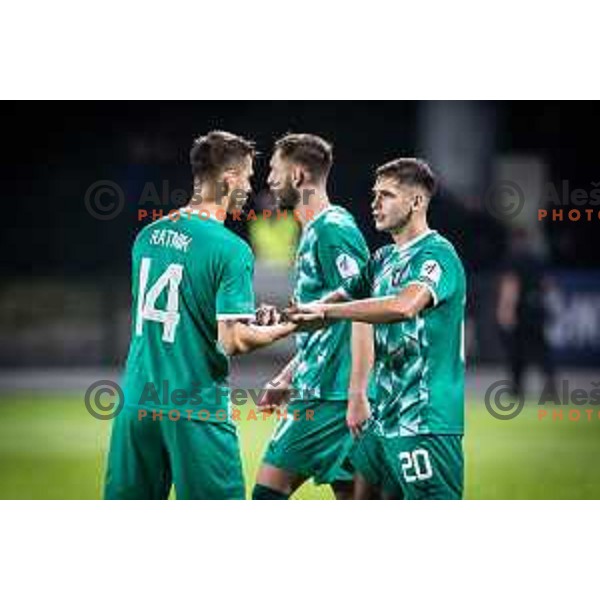 Nemanja Motika celebrating during Prva liga Telemach football match between Mura and Olimpija in Fazanerija, Murska Sobota, Slovenia on September 3, 2023. Foto: Jure Banfi